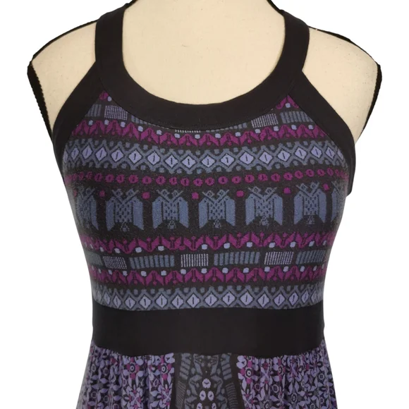 Athleta Rio Racerback Scoop Neck Maxi Dress in Blue/Purple/Black - Sz M - Picture 2 of 8